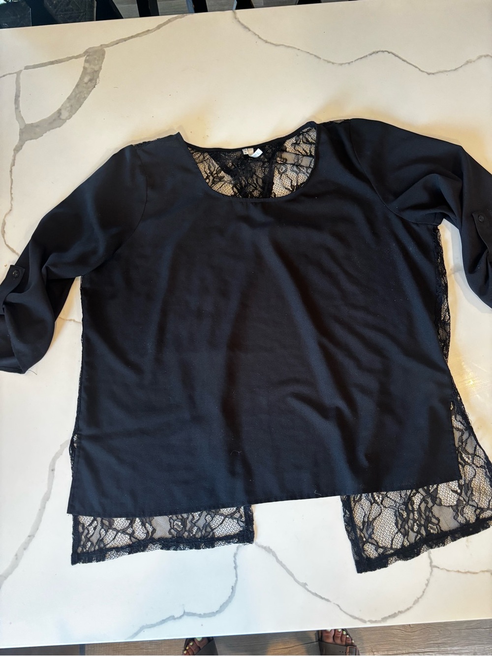 Woman’s Studio Y Black Lace-Back Women's Top size XL